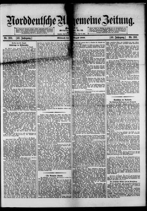 Norddeutsche allgemeine Zeitung vom 31.08.1910