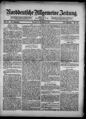 Norddeutsche allgemeine Zeitung vom 10.09.1910