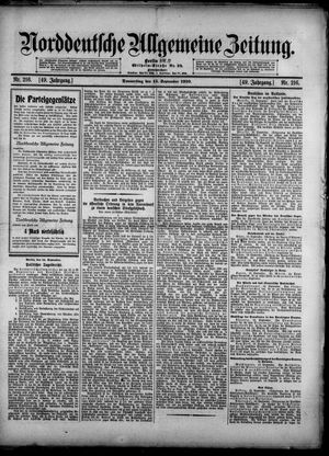 Norddeutsche allgemeine Zeitung vom 15.09.1910