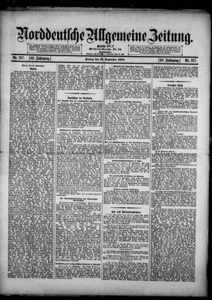 Norddeutsche allgemeine Zeitung vom 16.09.1910