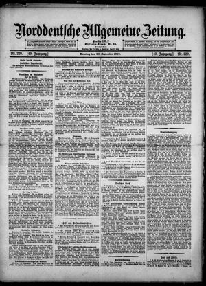 Norddeutsche allgemeine Zeitung vom 20.09.1910
