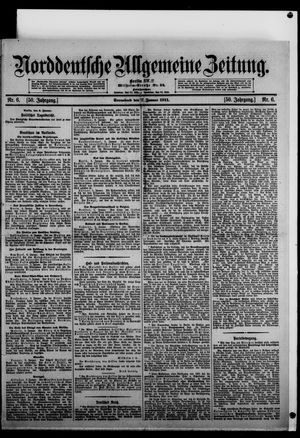 Norddeutsche allgemeine Zeitung vom 07.01.1911