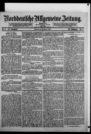 Norddeutsche allgemeine Zeitung vom 10.01.1911