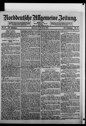 Norddeutsche allgemeine Zeitung vom 14.01.1911