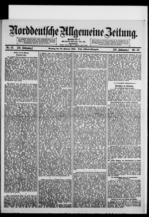 Norddeutsche allgemeine Zeitung on Feb 19, 1911