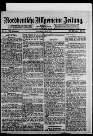 Norddeutsche allgemeine Zeitung vom 05.04.1911