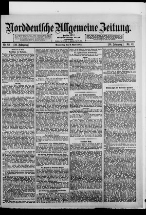 Norddeutsche allgemeine Zeitung vom 06.04.1911