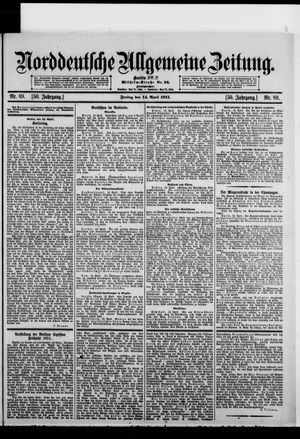 Norddeutsche allgemeine Zeitung vom 14.04.1911