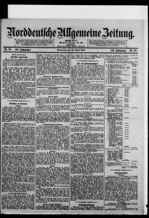 Norddeutsche allgemeine Zeitung on Apr 27, 1911
