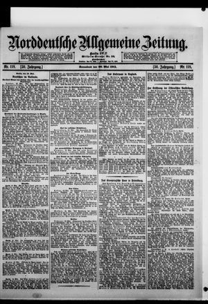 Norddeutsche allgemeine Zeitung vom 20.05.1911