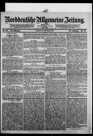 Norddeutsche allgemeine Zeitung vom 19.08.1911
