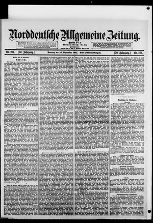 Norddeutsche allgemeine Zeitung vom 10.09.1911