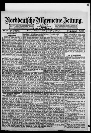 Norddeutsche allgemeine Zeitung vom 10.09.1911
