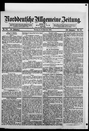 Norddeutsche allgemeine Zeitung vom 12.09.1911