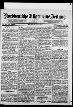 Norddeutsche allgemeine Zeitung vom 13.09.1911