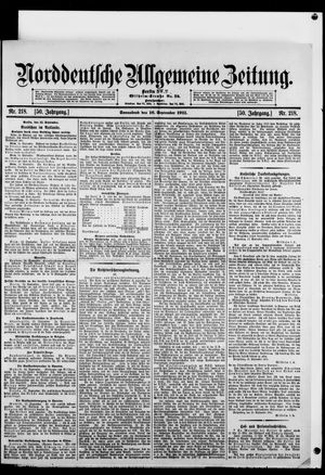 Norddeutsche allgemeine Zeitung vom 16.09.1911