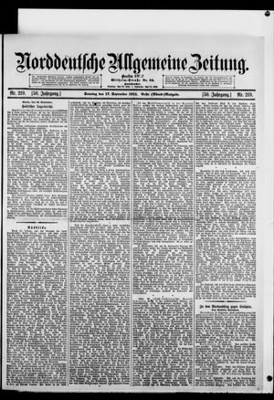 Norddeutsche allgemeine Zeitung vom 17.09.1911