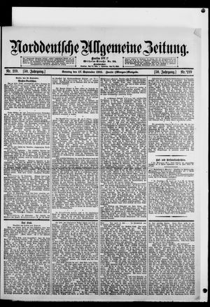 Norddeutsche allgemeine Zeitung vom 17.09.1911