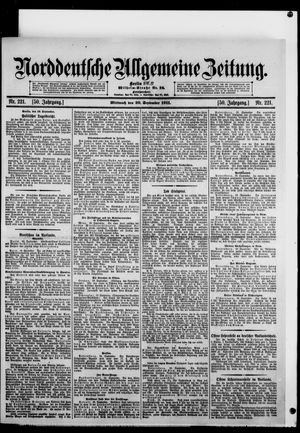 Norddeutsche allgemeine Zeitung vom 20.09.1911