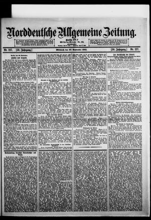 Norddeutsche allgemeine Zeitung on Sep 27, 1911