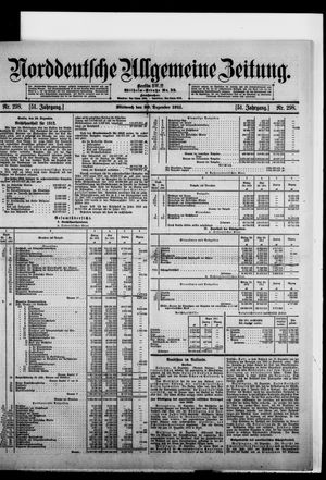 Norddeutsche allgemeine Zeitung vom 20.12.1911