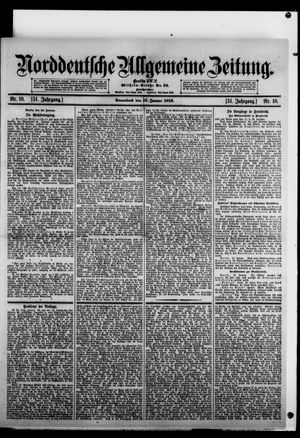 Norddeutsche allgemeine Zeitung on Jan 13, 1912
