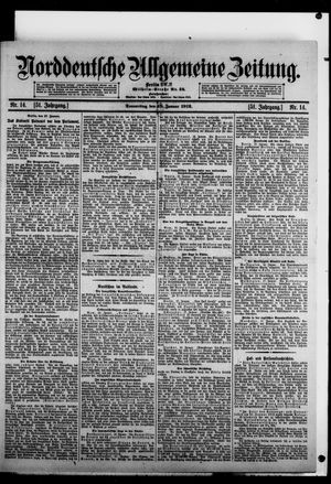 Norddeutsche allgemeine Zeitung vom 18.01.1912