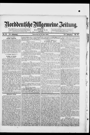 Norddeutsche allgemeine Zeitung vom 18.04.1912