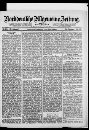 Norddeutsche allgemeine Zeitung vom 18.08.1912