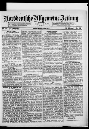 Norddeutsche allgemeine Zeitung vom 20.08.1912