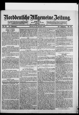 Norddeutsche allgemeine Zeitung vom 17.09.1912