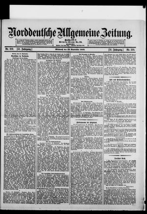 Norddeutsche allgemeine Zeitung vom 18.09.1912