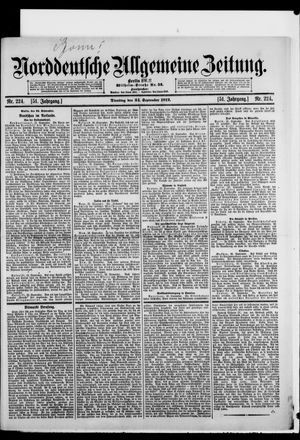 Norddeutsche allgemeine Zeitung vom 24.09.1912