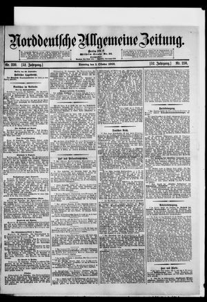 Norddeutsche allgemeine Zeitung on Sep 30, 1912