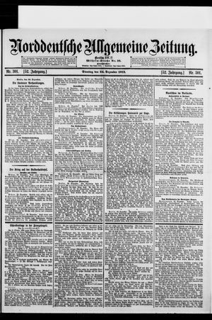 Norddeutsche allgemeine Zeitung vom 24.12.1912