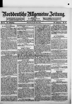 Norddeutsche allgemeine Zeitung vom 10.04.1913