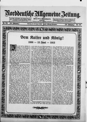 Norddeutsche allgemeine Zeitung vom 15.06.1913