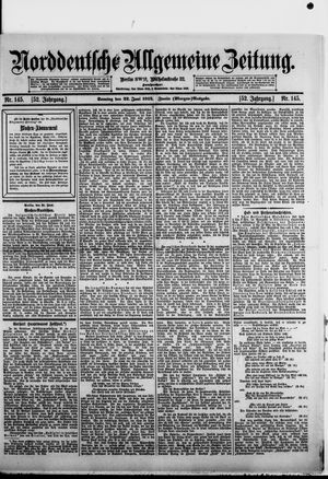 Norddeutsche allgemeine Zeitung vom 22.06.1913