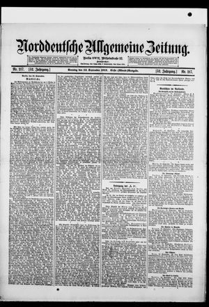 Norddeutsche allgemeine Zeitung vom 14.09.1913