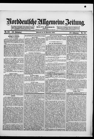 Norddeutsche allgemeine Zeitung on Sep 17, 1913