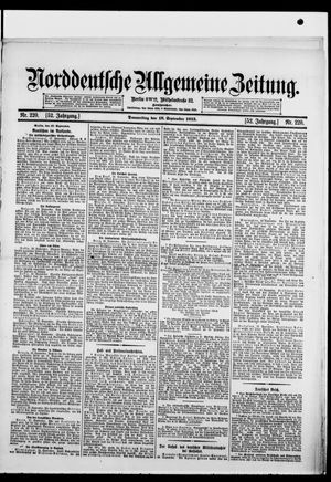 Norddeutsche allgemeine Zeitung vom 18.09.1913