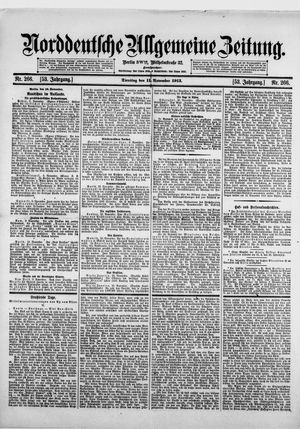 Norddeutsche allgemeine Zeitung vom 11.11.1913
