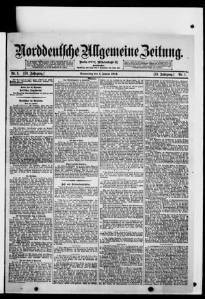Norddeutsche allgemeine Zeitung vom 01.01.1914