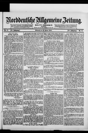 Norddeutsche allgemeine Zeitung vom 21.01.1914