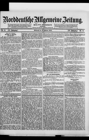 Norddeutsche allgemeine Zeitung vom 18.02.1914