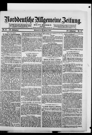 Norddeutsche allgemeine Zeitung vom 25.02.1914