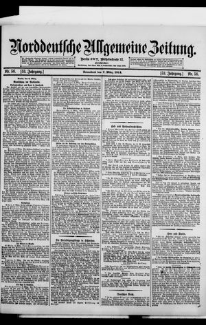 Norddeutsche allgemeine Zeitung on Mar 7, 1914