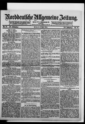 Norddeutsche allgemeine Zeitung vom 03.04.1914