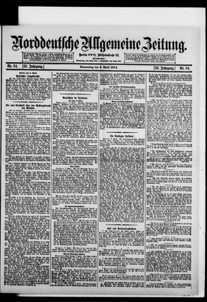 Norddeutsche allgemeine Zeitung vom 09.04.1914