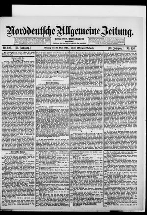 Norddeutsche allgemeine Zeitung on May 31, 1914